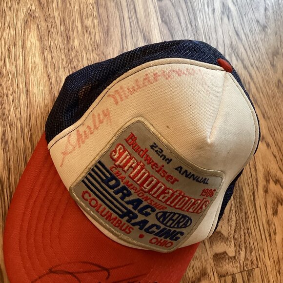 VTG 1986 NHRA Drag Racing Shirley Muldowney Don Stanley Autographed Trucker Hat - Picture 2 of 4